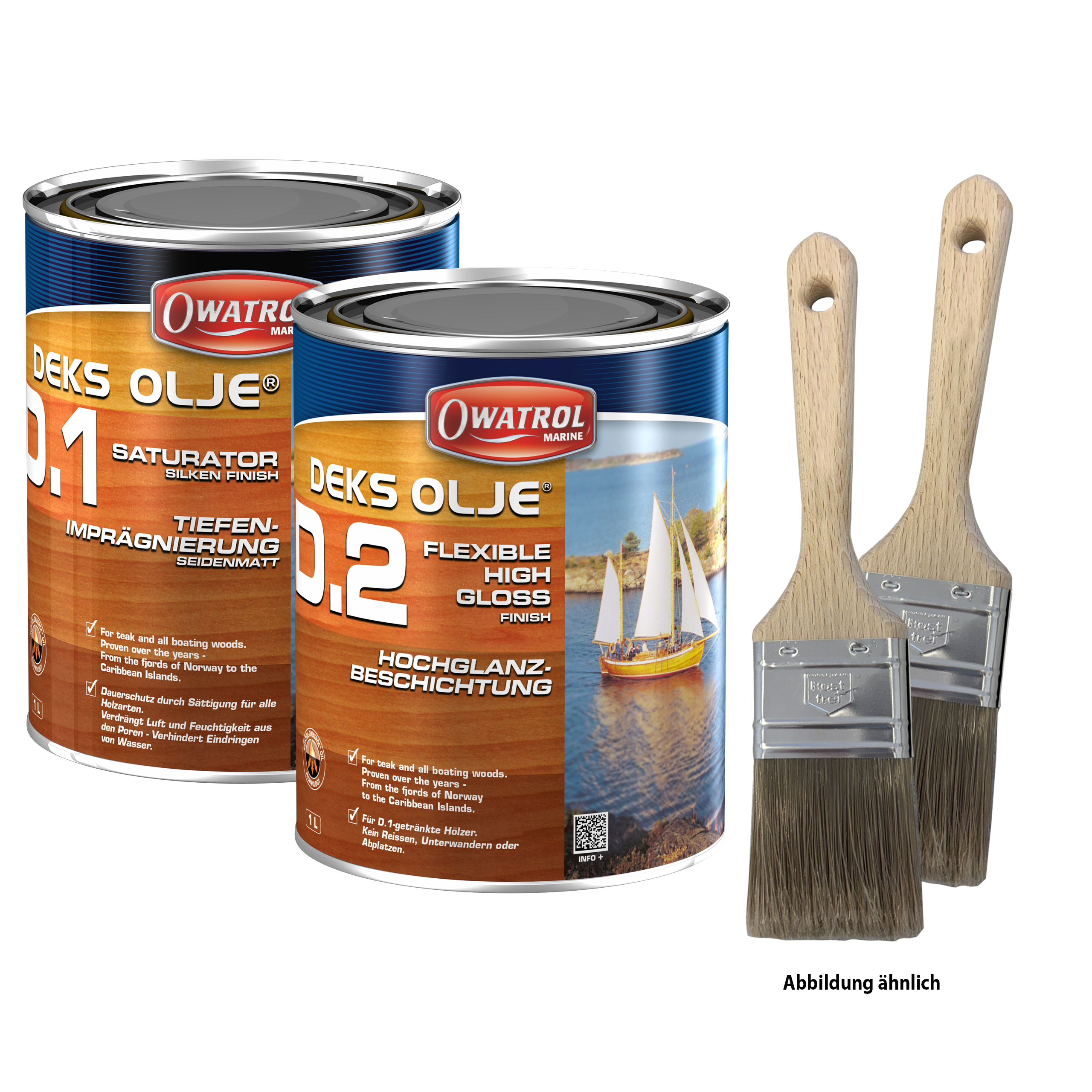 Bundle: D1 + D2 je 1 Liter mit 2 Pinseln